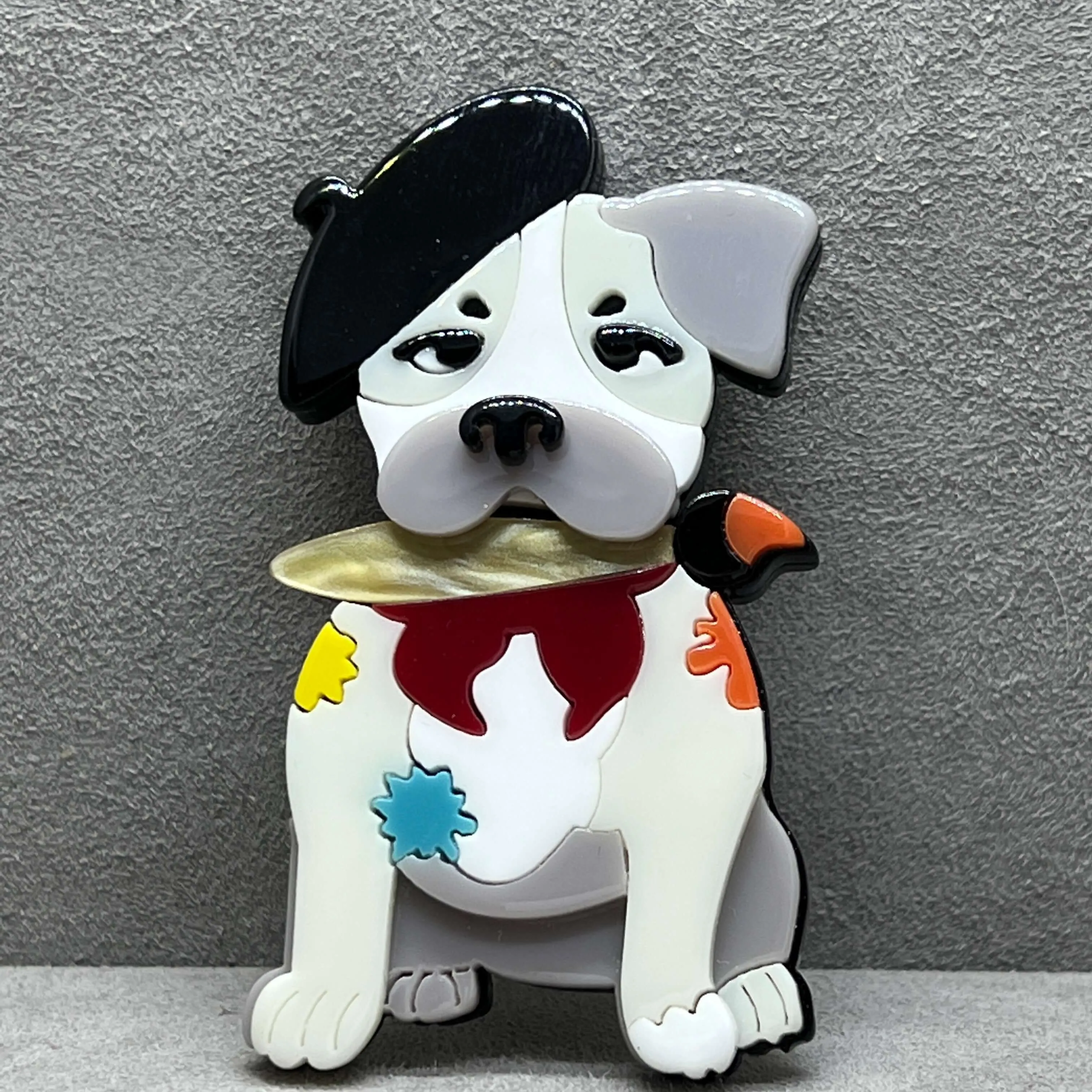 Handmade Acrylic Art Brooch - The Artful Puppy