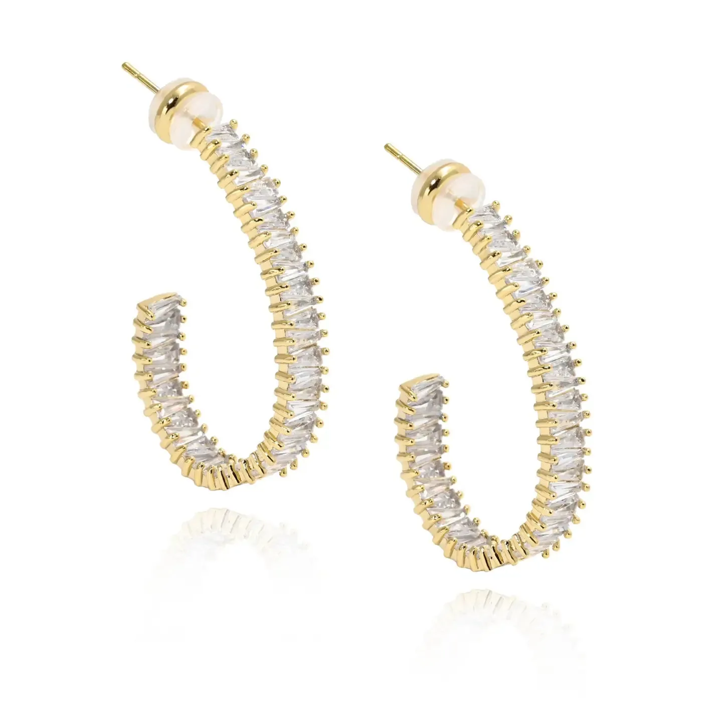 Hazel Sparkling CZ Hoop Earring