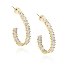 Hazel Sparkling CZ Hoop Earring