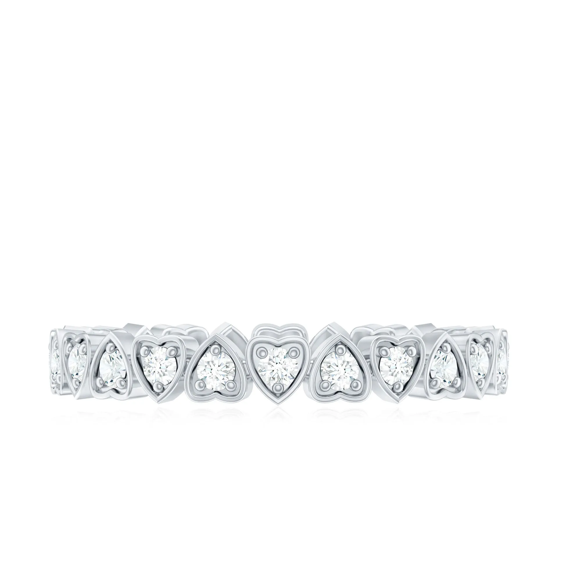 Heart Eternity Band Ring with Natural Diamond