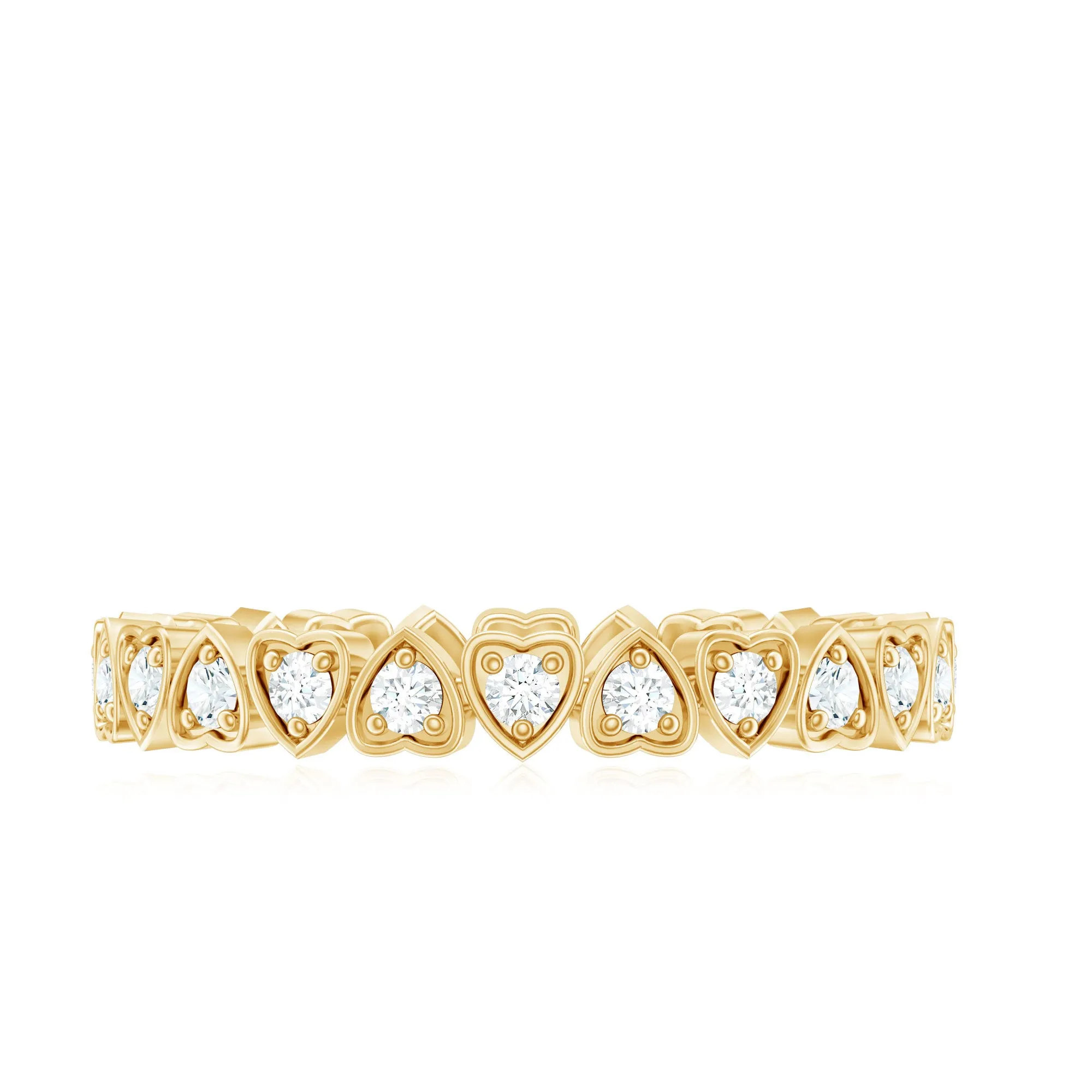 Heart Eternity Band Ring with Natural Diamond