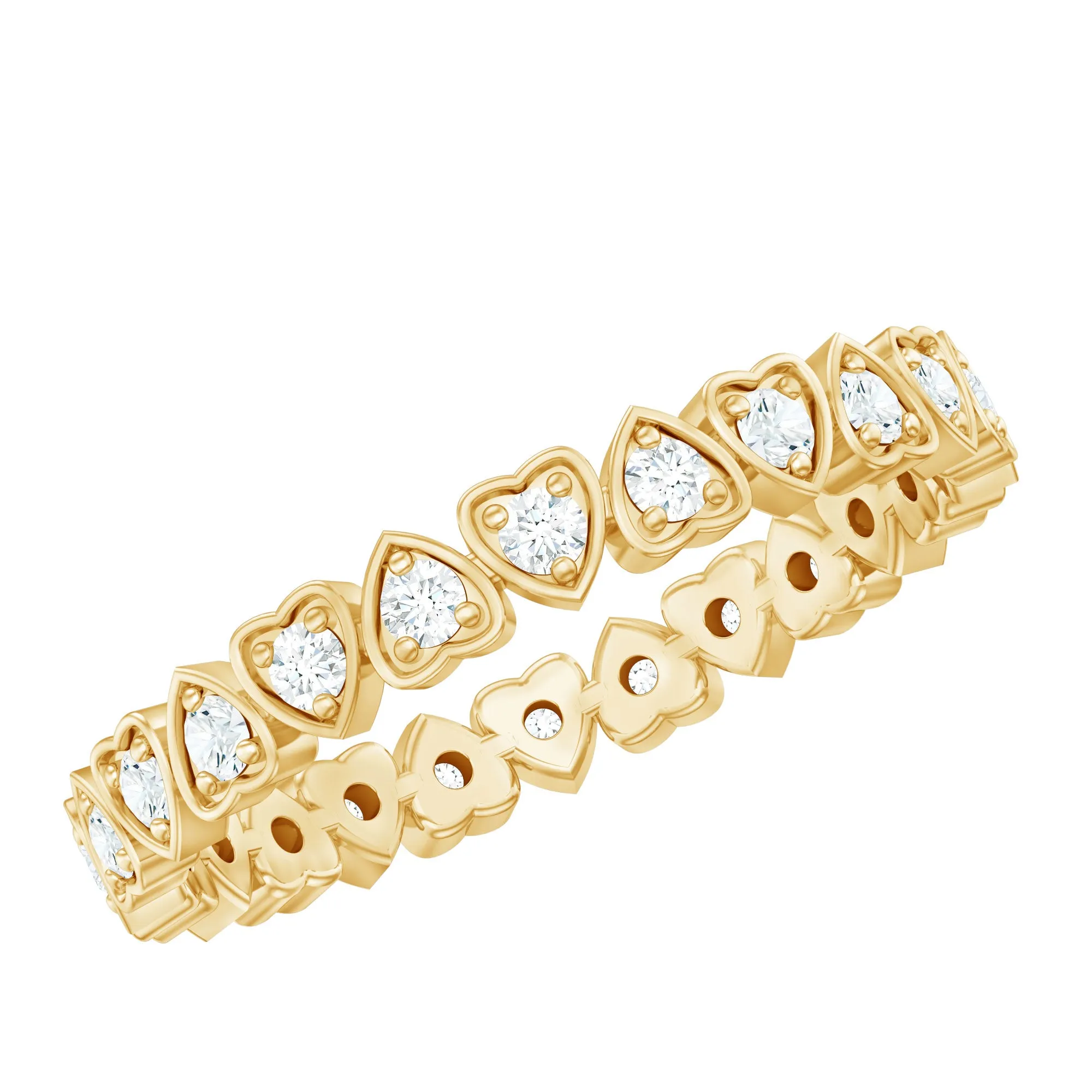 Heart Eternity Band Ring with Natural Diamond