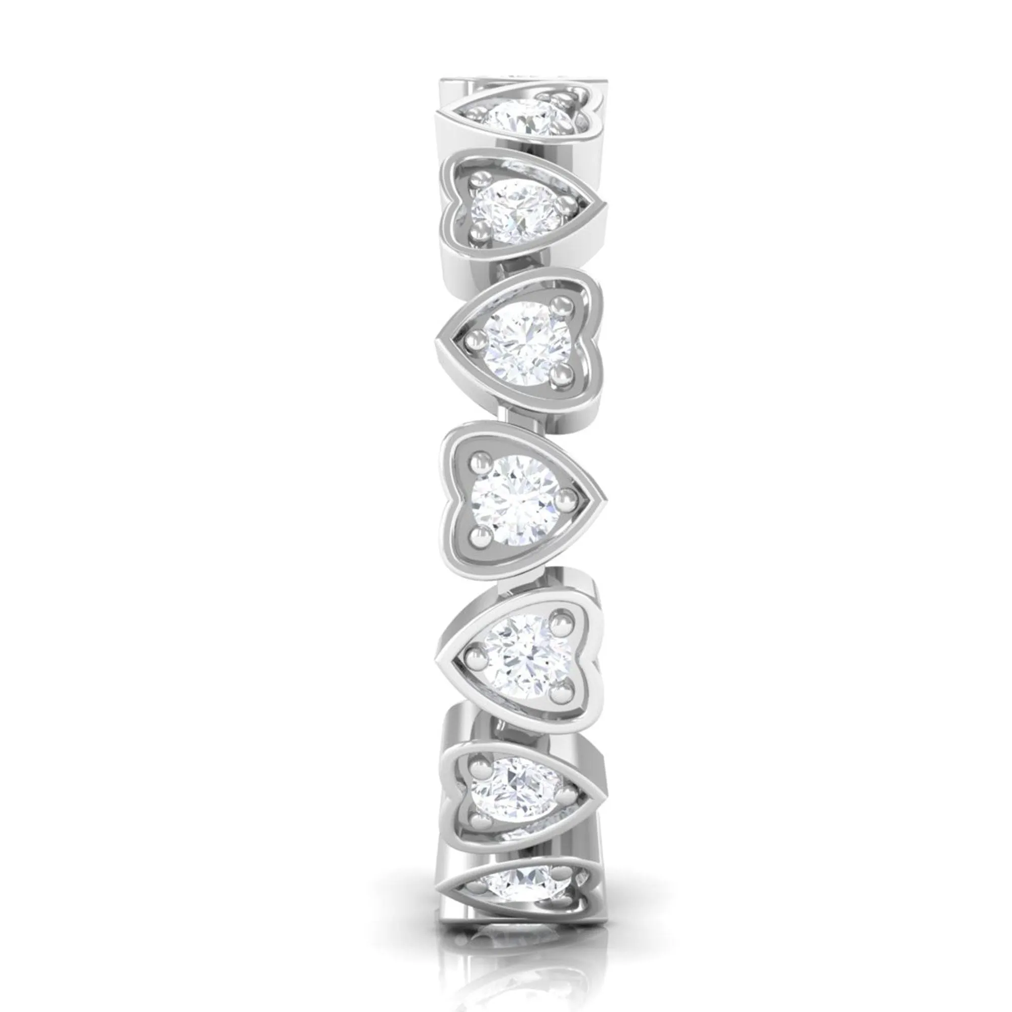 Heart Eternity Band Ring with Natural Diamond