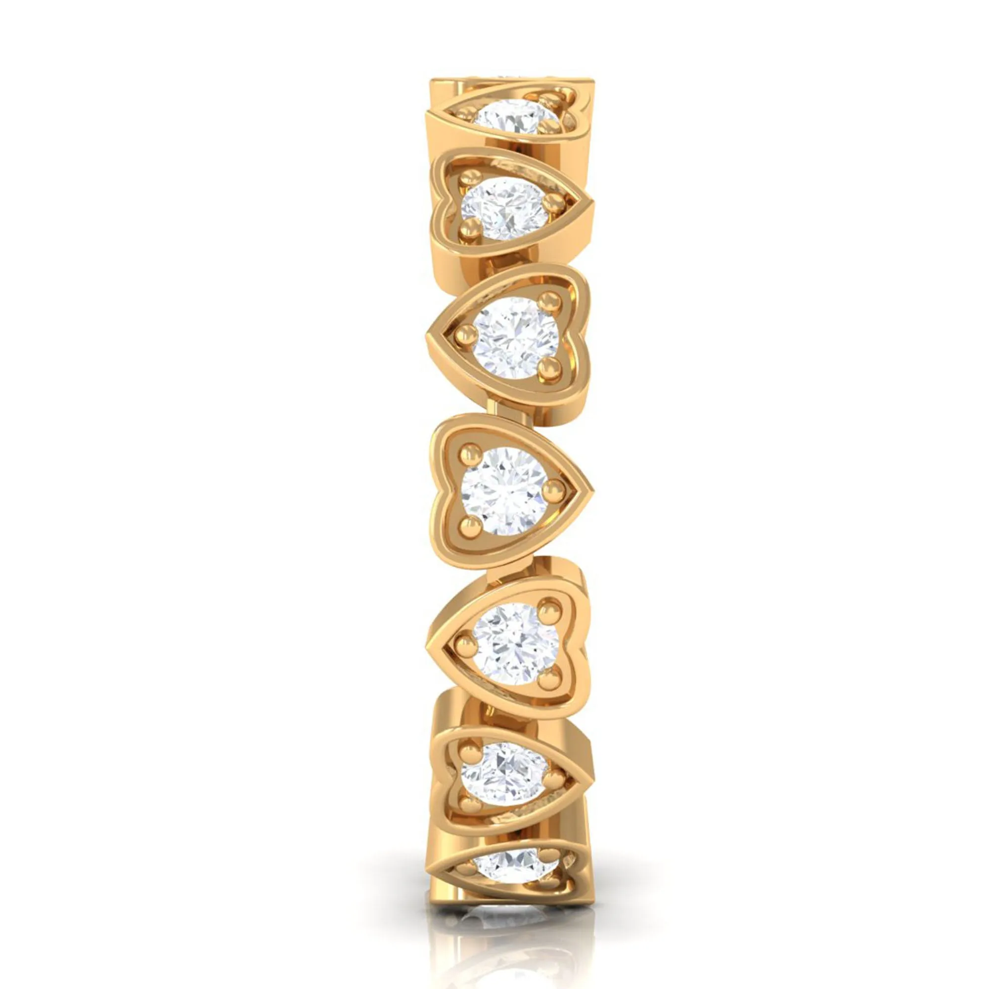 Heart Eternity Band Ring with Natural Diamond