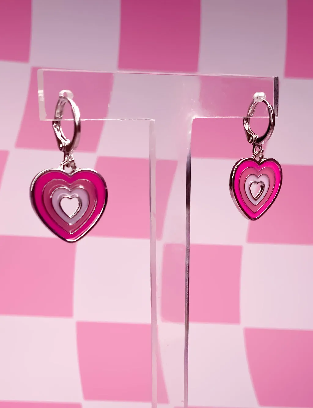 HEART MINI HOOPS - PINK