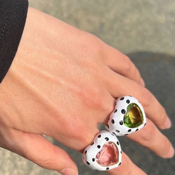 Heart Polka Dot Ring