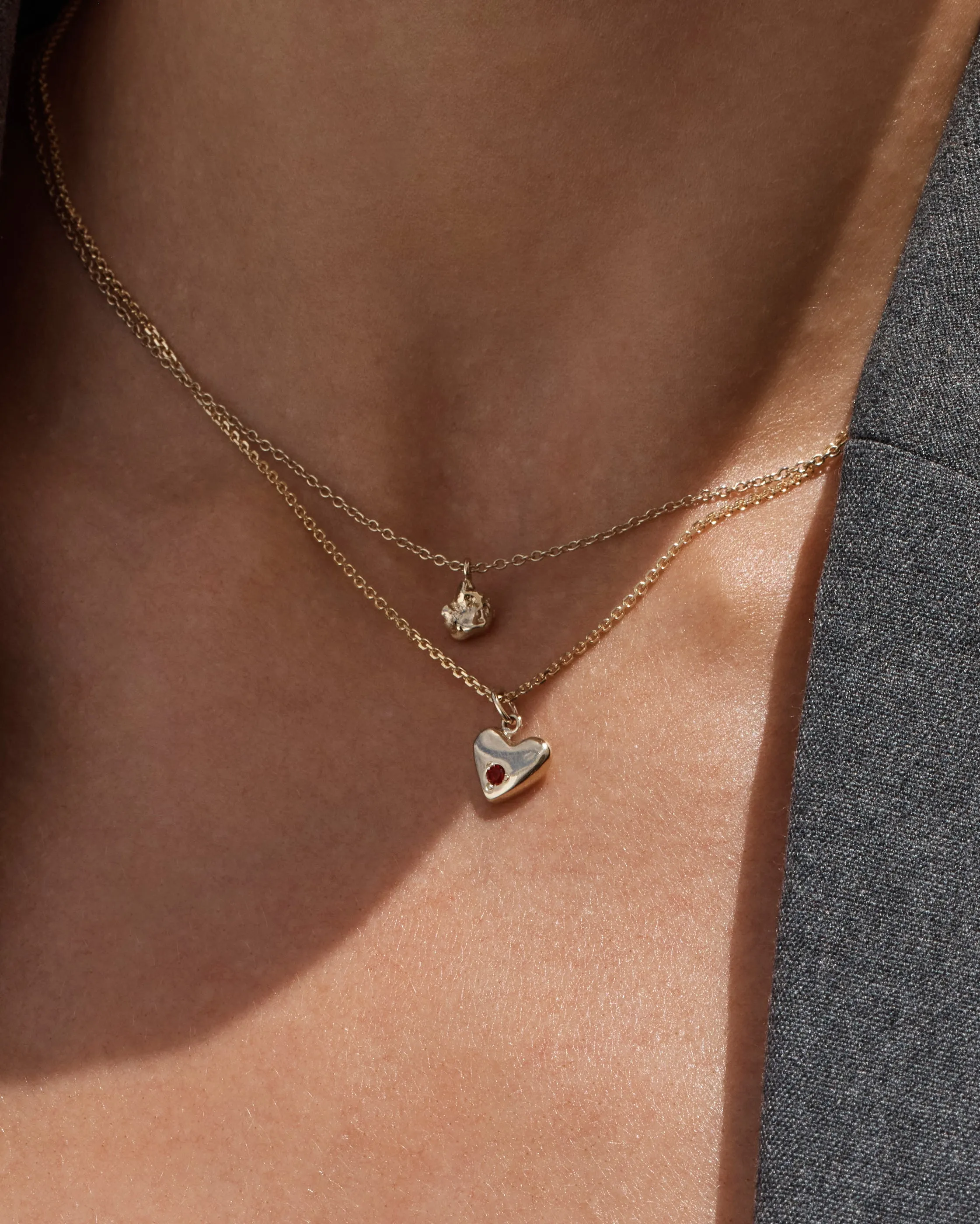 Heart Stone Pendant | Yellow Gold