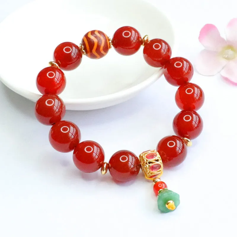 Heavenly Bead Fortune's Favor Bracelet with Red Agate and Jade