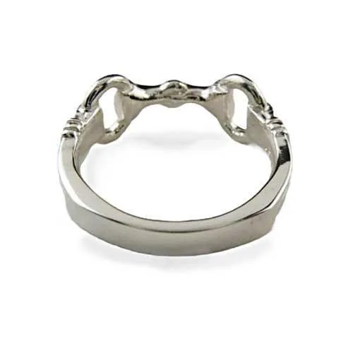 Heavy Snaffle Horse Bit Ring Sterling Silver