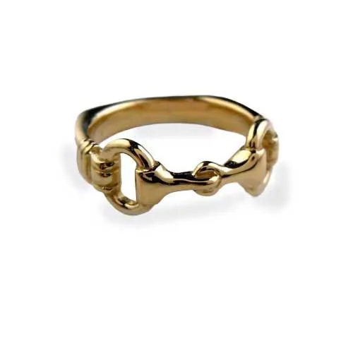 Heavy Snaffle Horse Bit Ring Sterling Silver