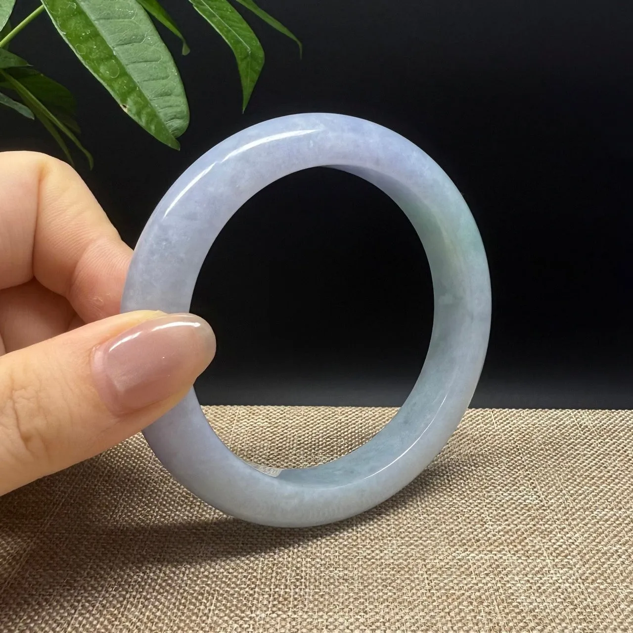 High end Genuine Burmese Lavender Green  Jade Jadeite Bangle Bracelet ( 60.1mm )