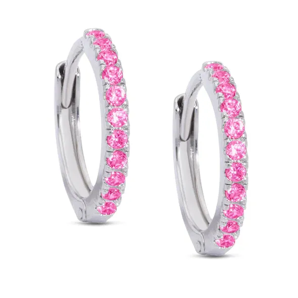 Hinged Hoop Earrings - Pink