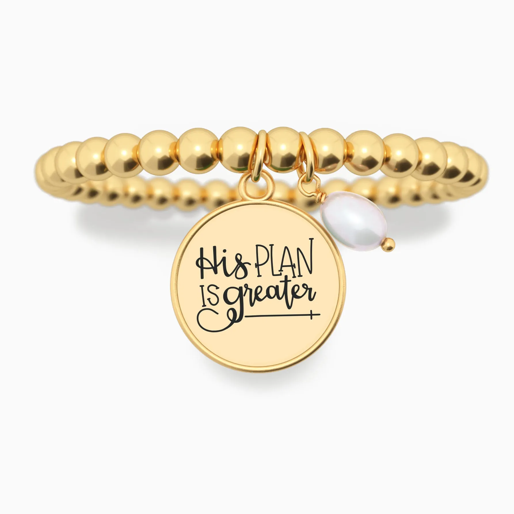 His Plan Is Greater - Beaded Bracelet