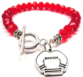 Hockey Jersey Crystal Beaded Toggle Style Bracelet