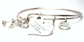 Im Just A Girl In Love With A Sailor Heart Expandable Bangle Bracelet Set