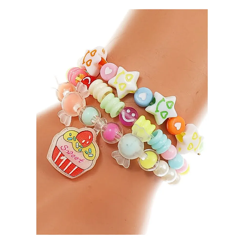 JAB45226 - Cupcake Bead Stretch Bracelet Set