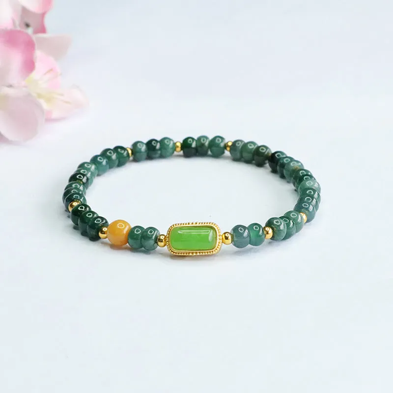 Jade Abacus Bracelet with Blue and Green Beads