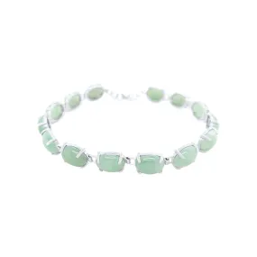 Jade Cushion Bracelet in Sterling Silver