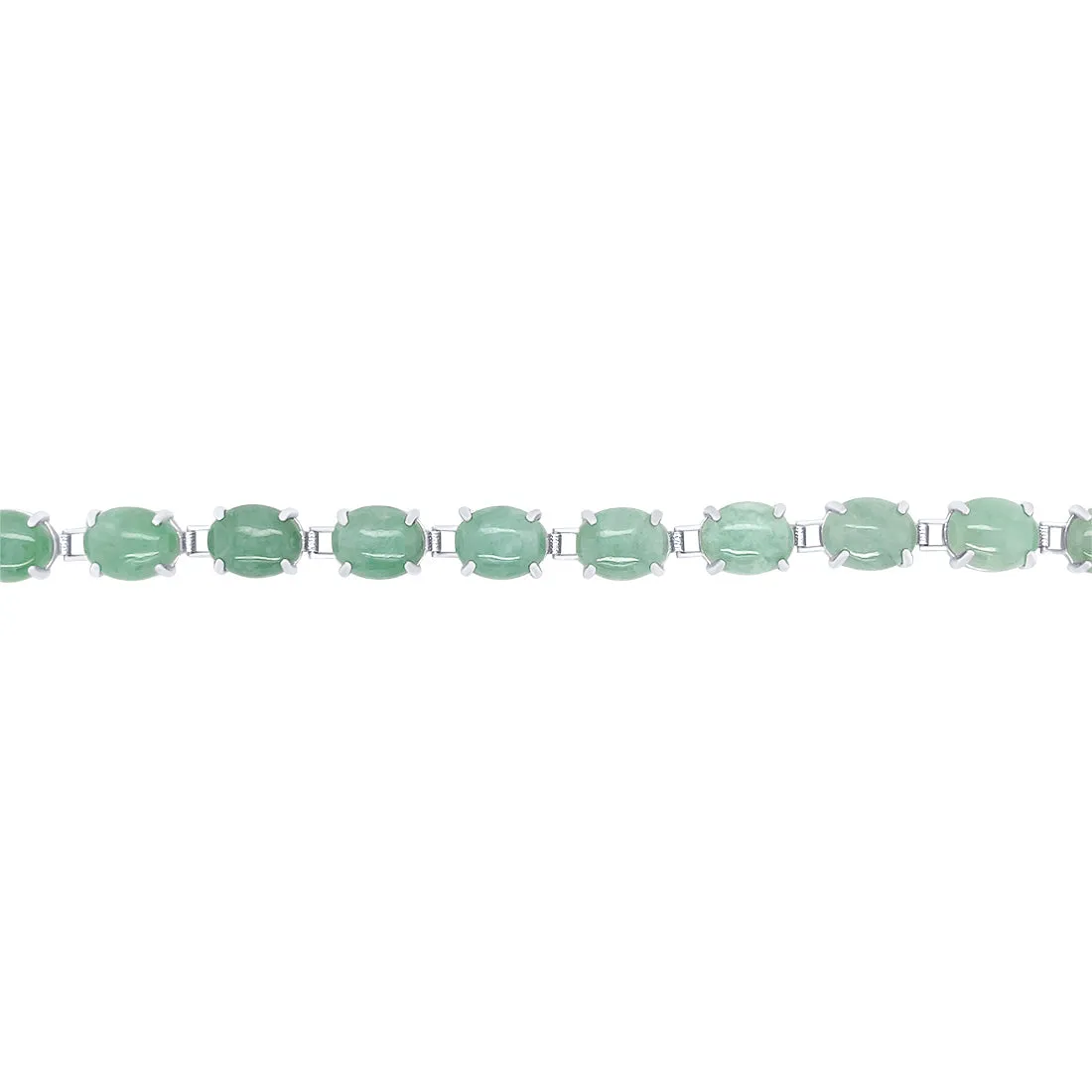 Jade Cushion Bracelet in Sterling Silver