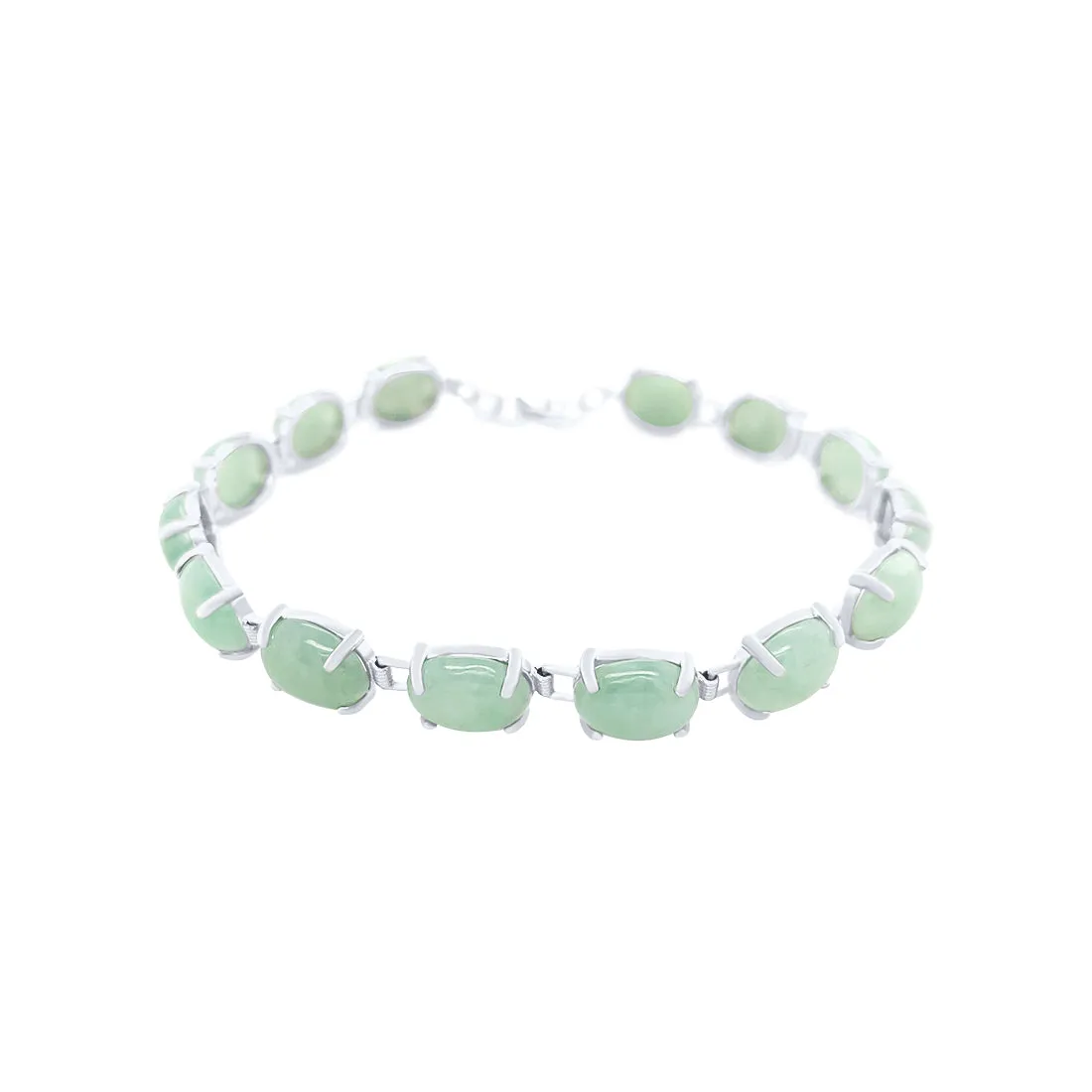 Jade Cushion Bracelet in Sterling Silver