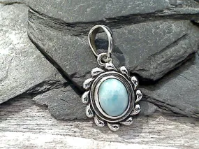 Larimar, Sterling Silver Small Pendant