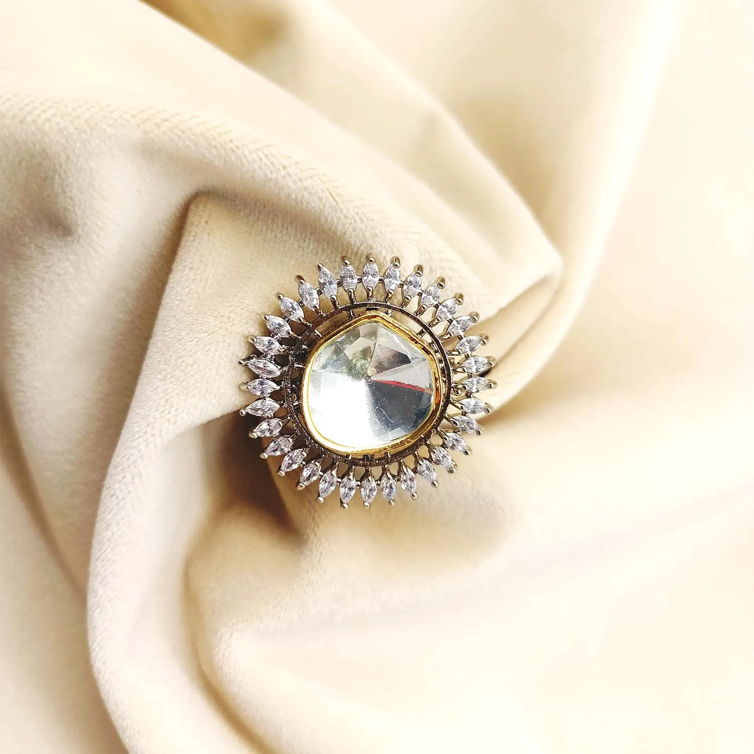 Latika Victorian Polki and AD Marquise Ring