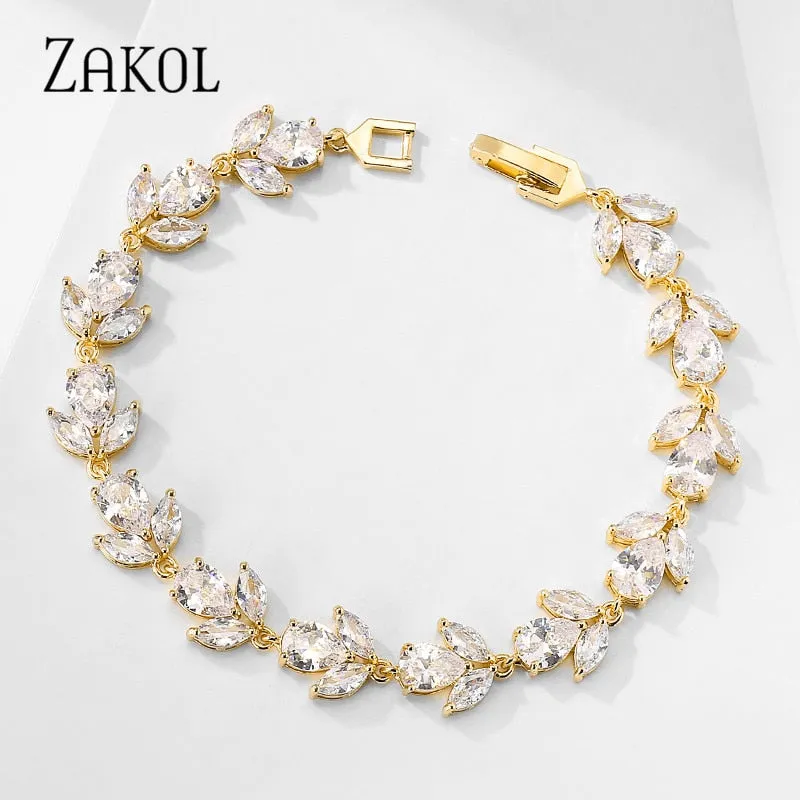 Leaf Charm Link Bracelet