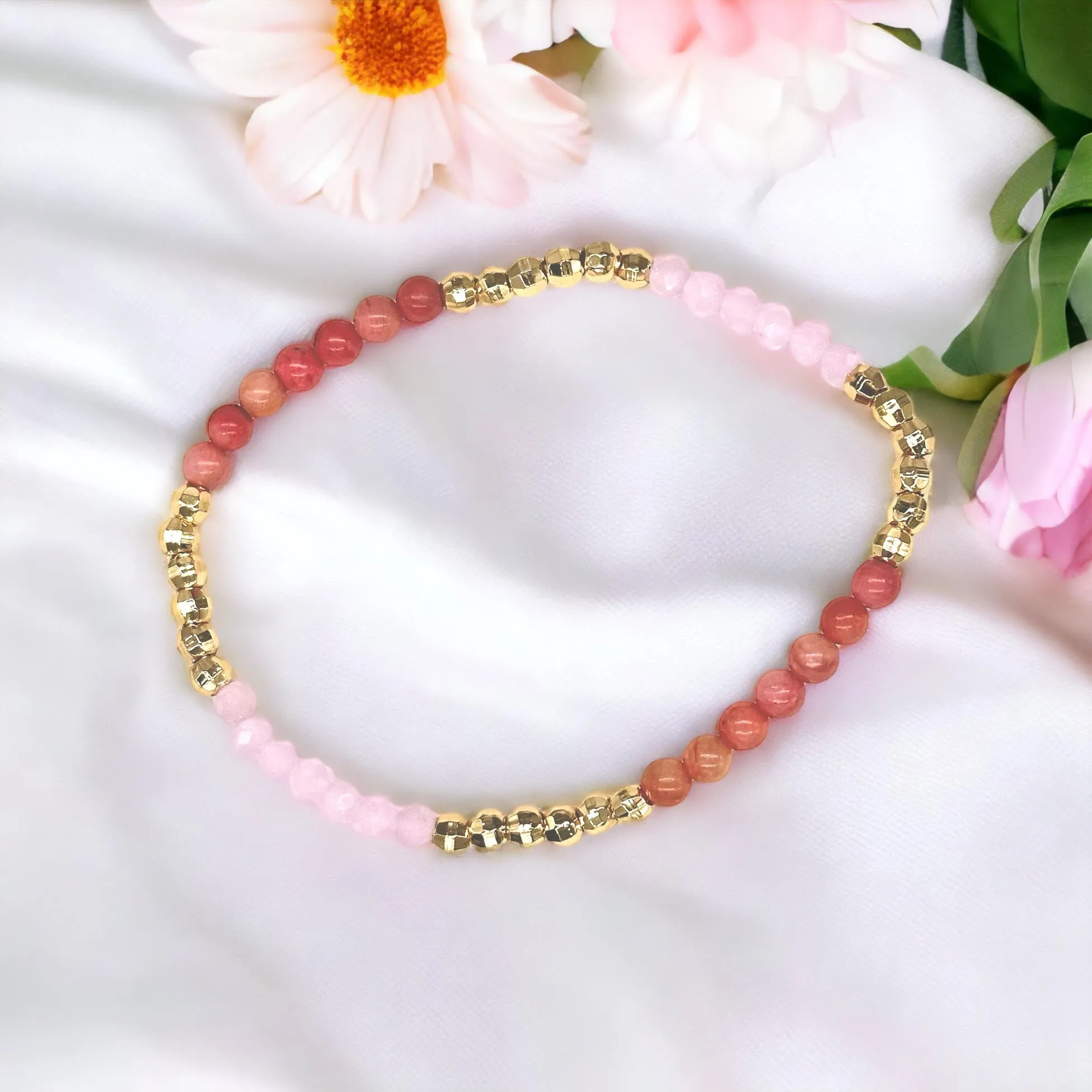 Love & Light Rhodonite Sunstone Rose Quartz Build-Your-Own Bracelet Set