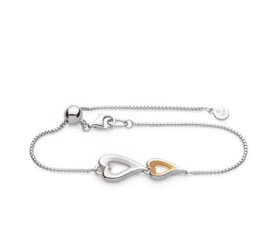 Love Story Golden Twin Heart Bracelet