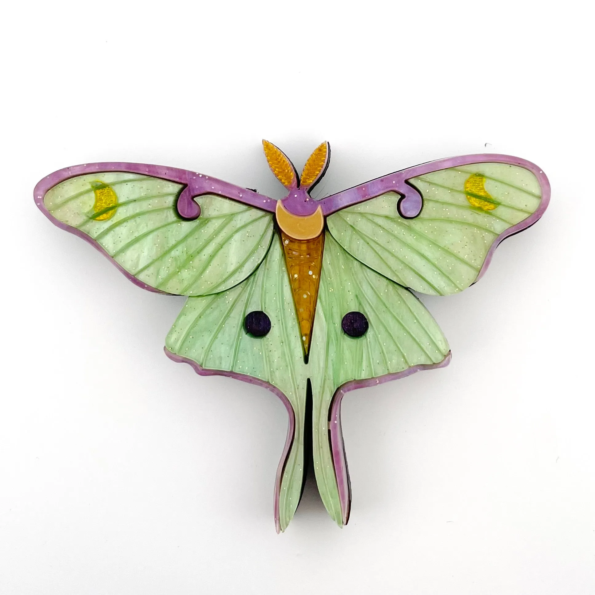 Luna moth - Brooch - Set of 4