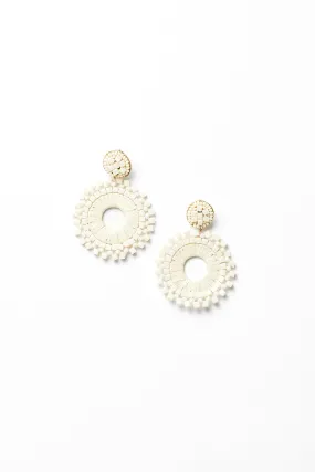 Madison Beaded Hoop Earring in Natural