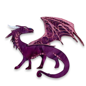 Maroon Dragon - Brooch