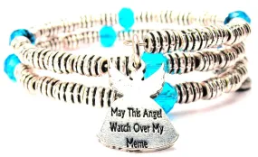 May This Angel Watch Over My Meme Curly Coil Wrap Style Bangle Bracelet