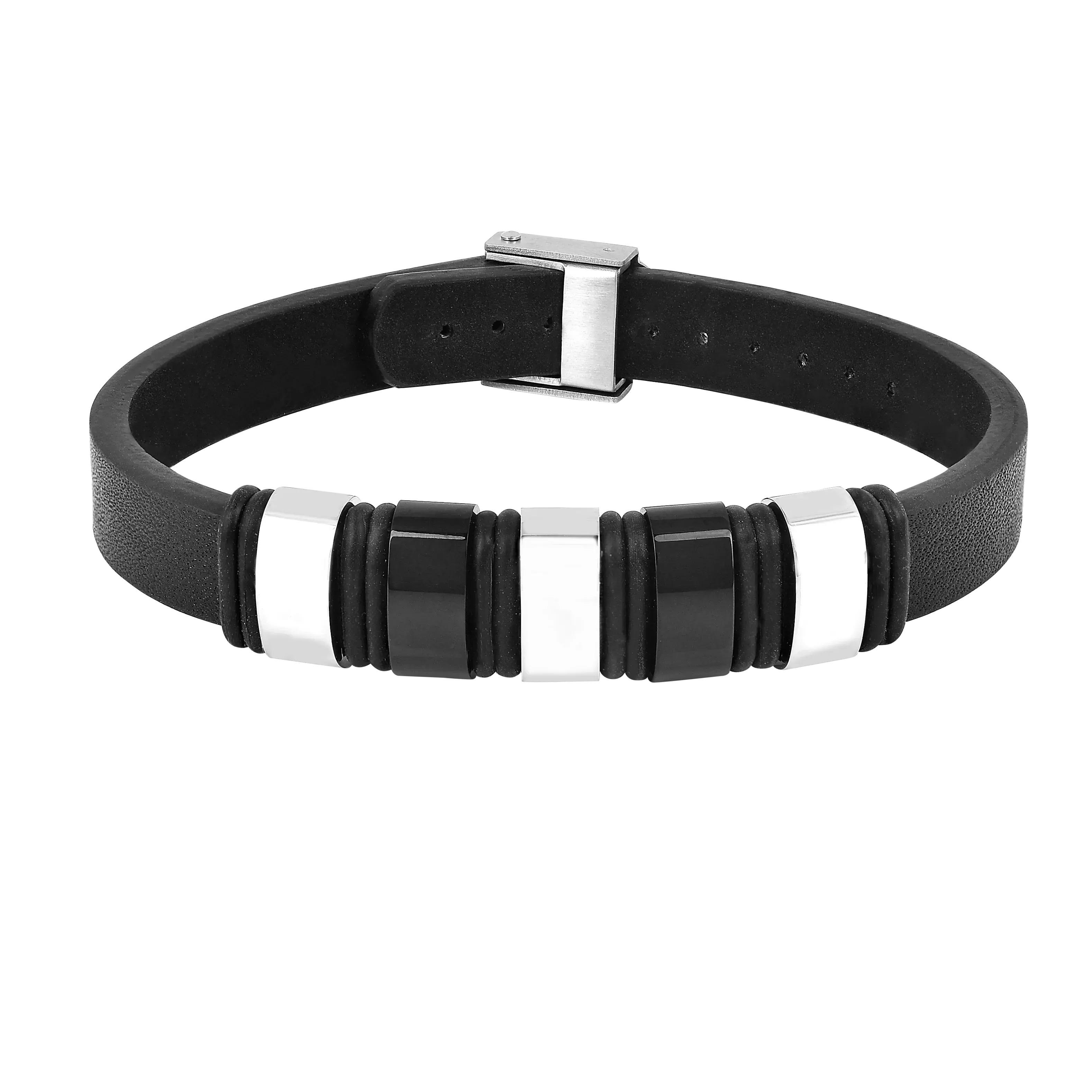 Mens Black Leather Bracelet