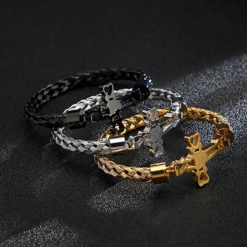 Men's Cross Bracelet <br> Hollowed