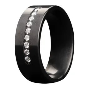 Men's High Polish Zirconium Flat Ring with .27CTW Diamonds -Size 10