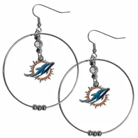 Miami Dolphins 2 Inch Hoop Earrings