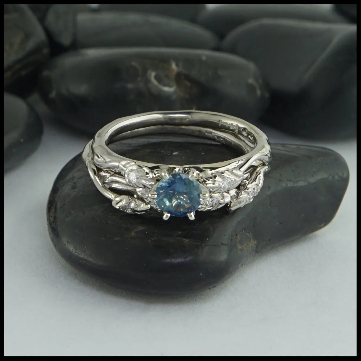 Montana Sapphire Leaf and Vine Wedding Set