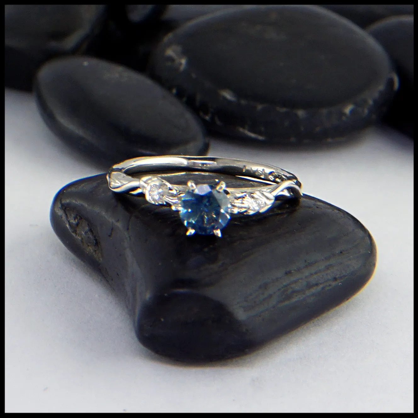 Montana Sapphire Leaf and Vine Wedding Set