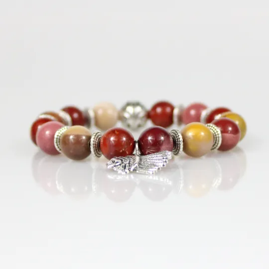 Mookaite Indian Warrior Bead Bracelet