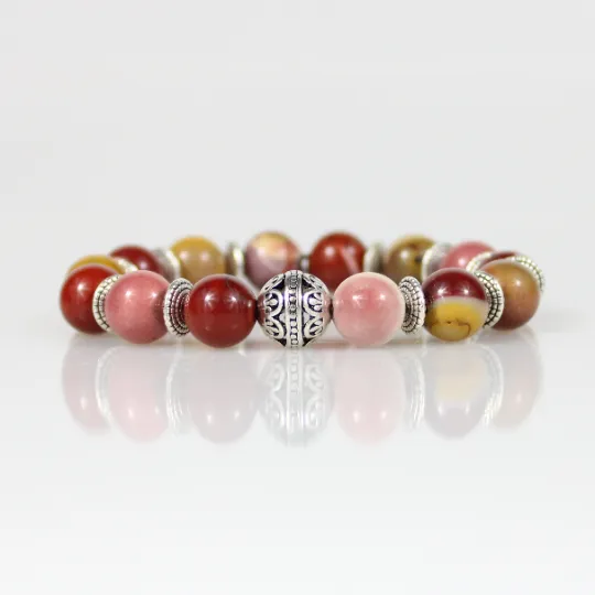 Mookaite Indian Warrior Bead Bracelet