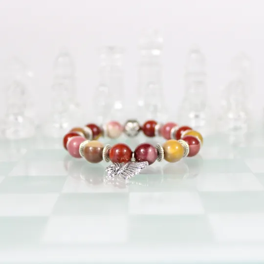 Mookaite Indian Warrior Bead Bracelet