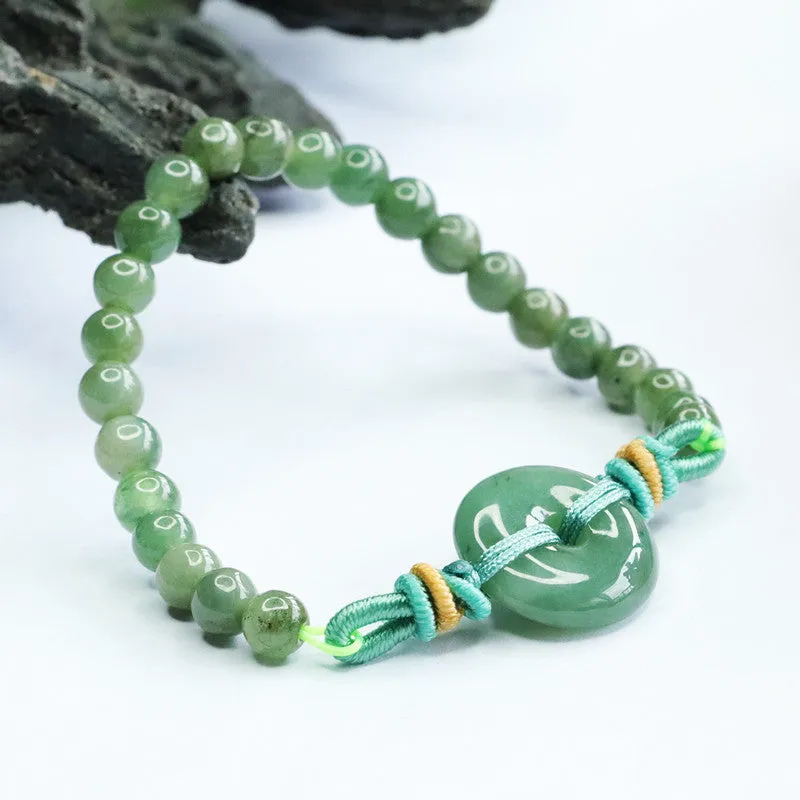 Myanmar Jade Bracelet with Sterling Silver Safety Buckle