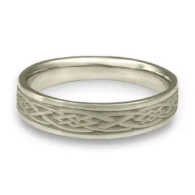 Narrow Celtic Diamond Wedding Ring in Platinum