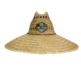 Natural and Neutral Hats Adult Rush Straw Lifeguard Hat, Lake Tahoe Patch