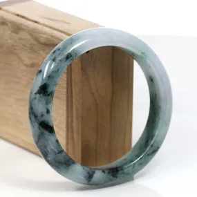 Natural Burmese Blue-green Jadeite Jade Bangle Bracelet (60.07mm)#T030