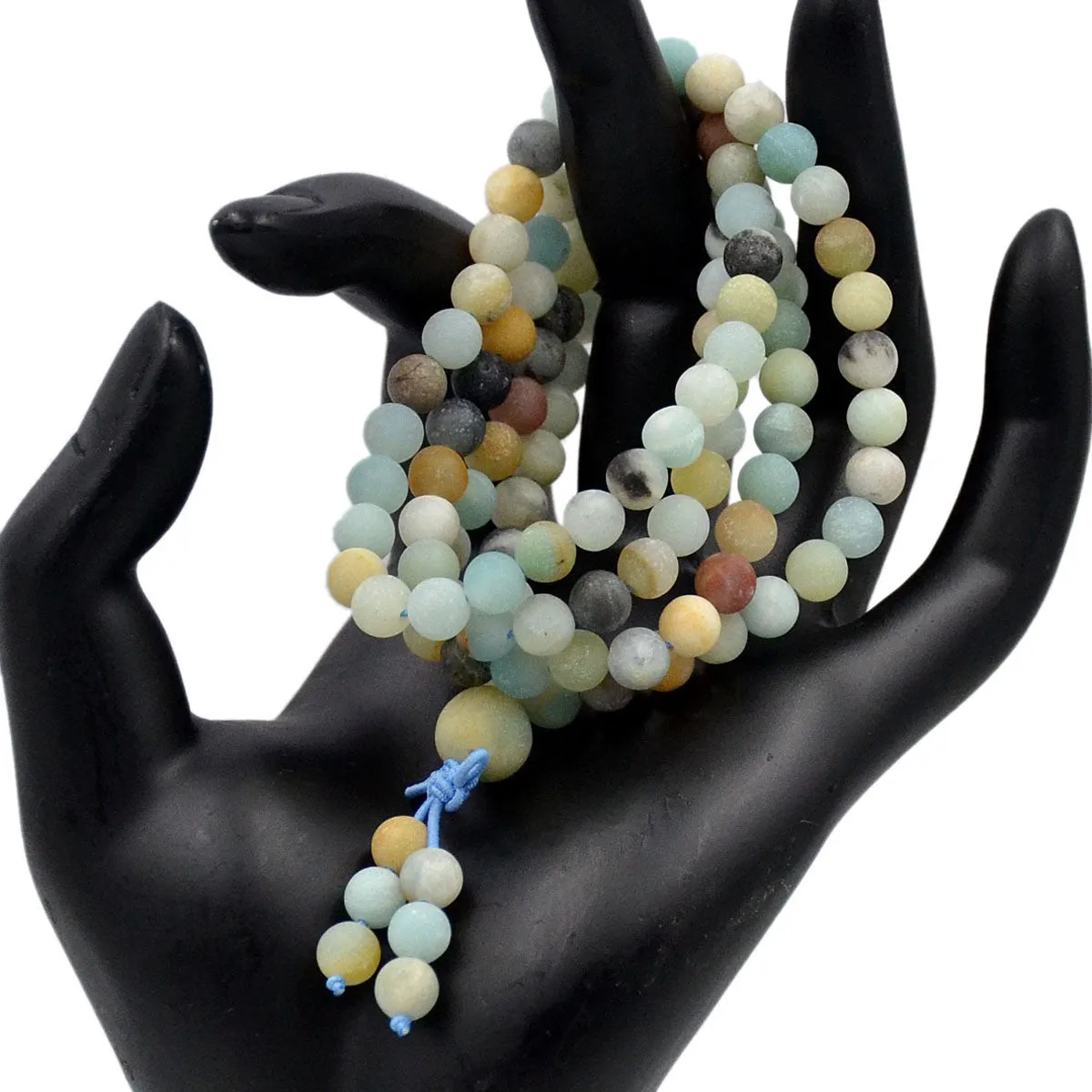 Natural Gemstones Buddhist 108 Prayer Healing Mala Beads Stretchy Bracelet/Necklace 6mm