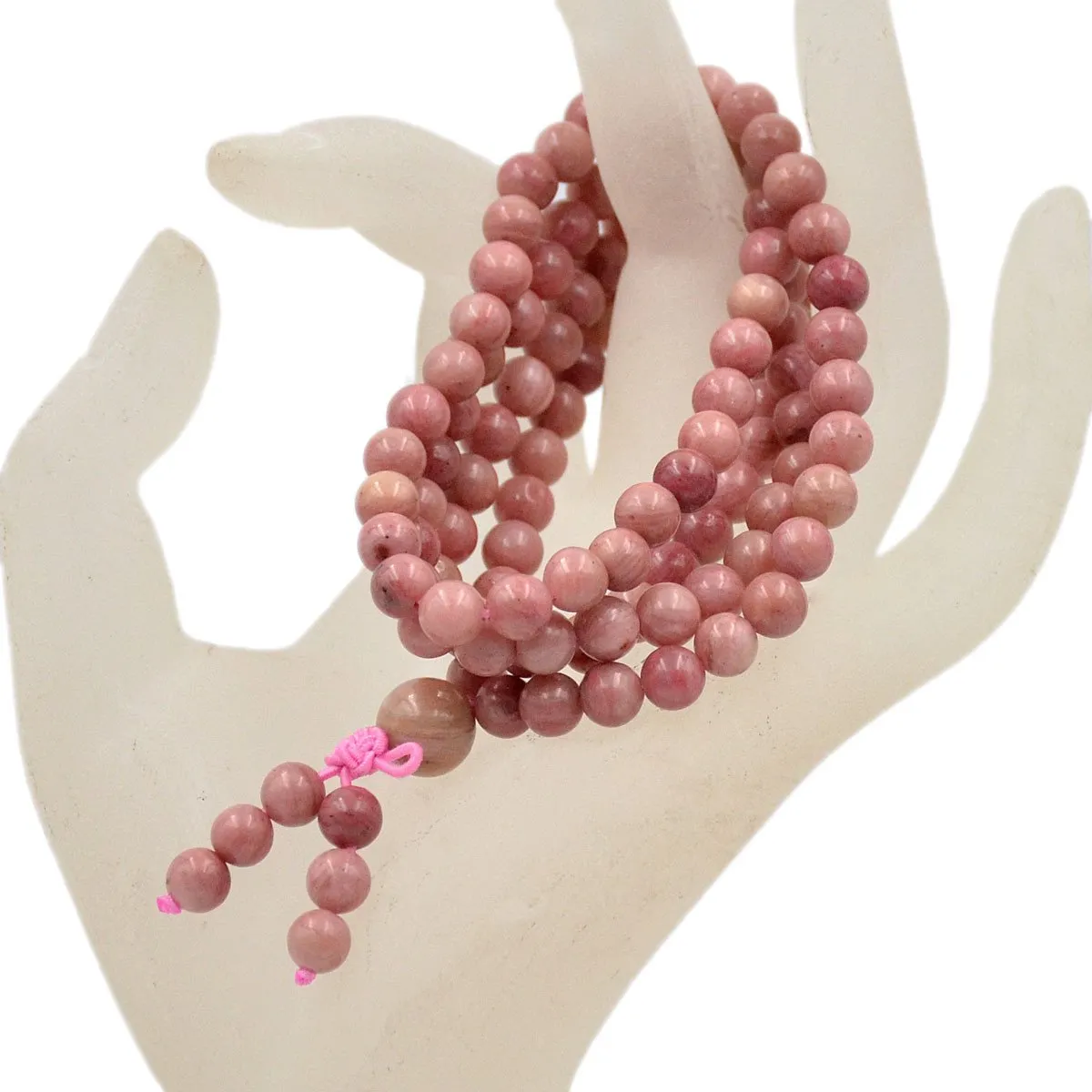 Natural Gemstones Buddhist 108 Prayer Healing Mala Beads Stretchy Bracelet/Necklace 6mm