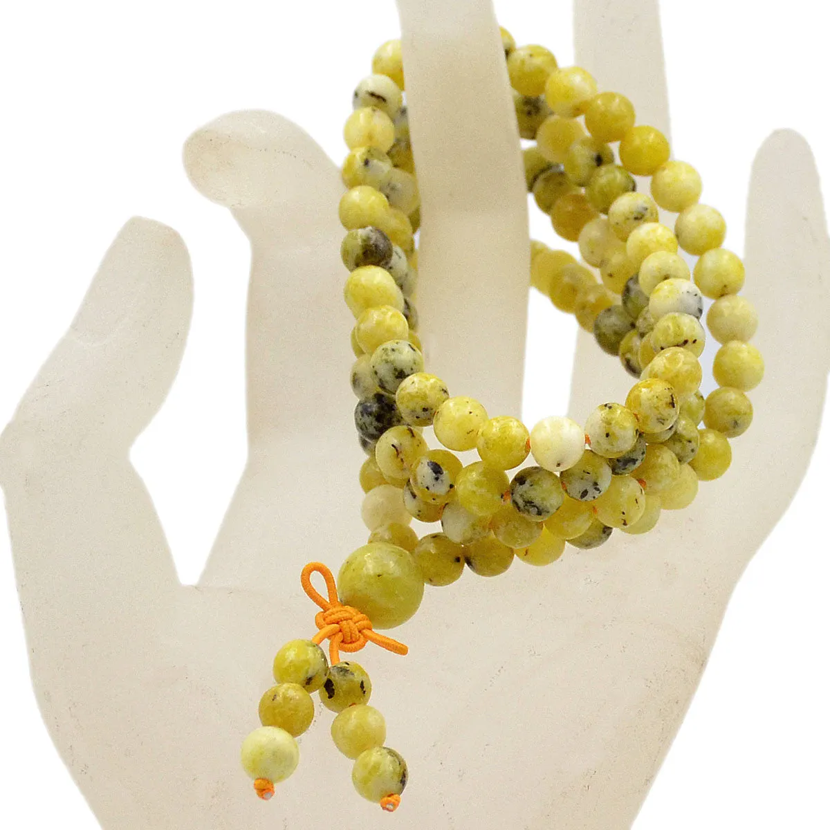 Natural Gemstones Buddhist 108 Prayer Healing Mala Beads Stretchy Bracelet/Necklace 6mm