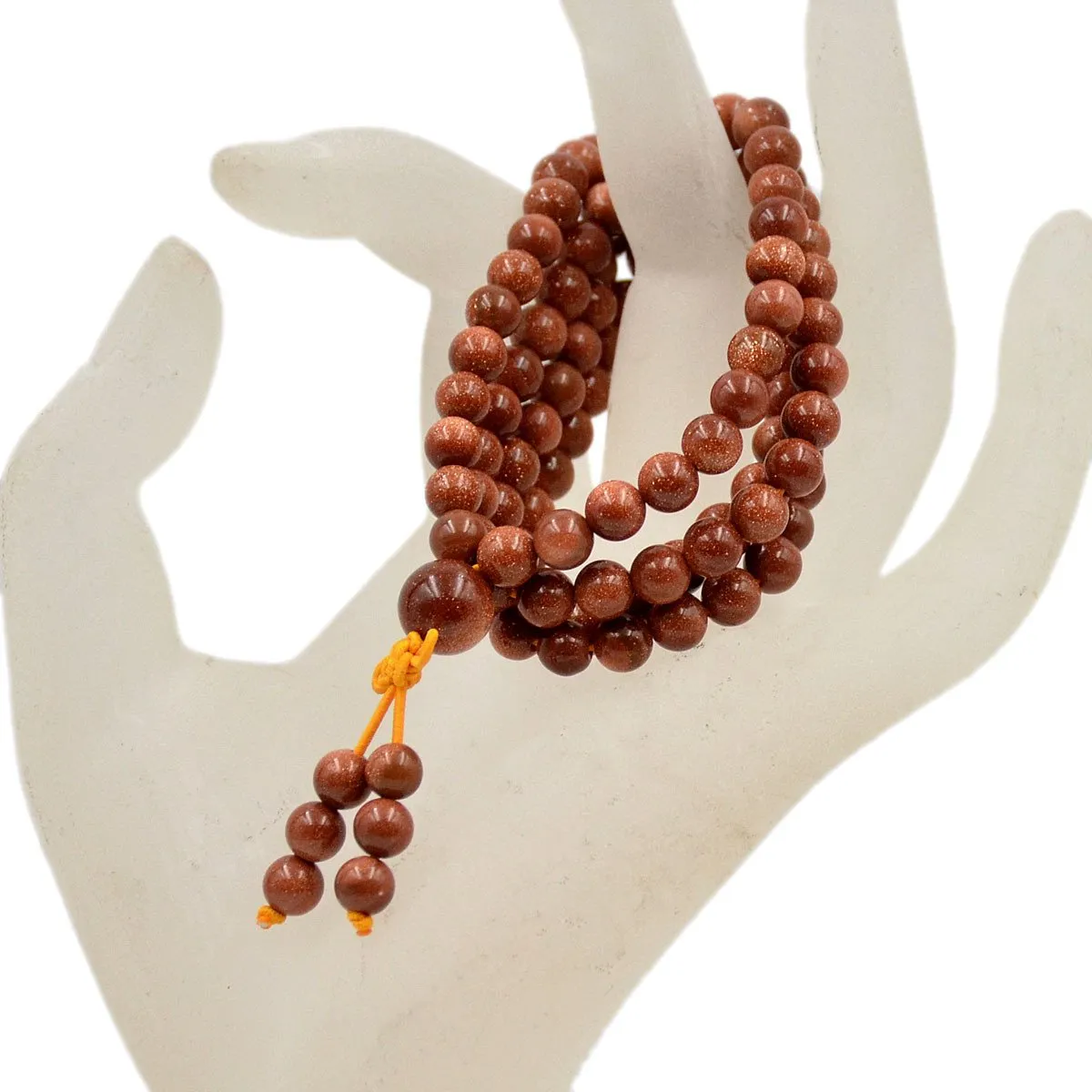 Natural Gemstones Buddhist 108 Prayer Healing Mala Beads Stretchy Bracelet/Necklace 6mm